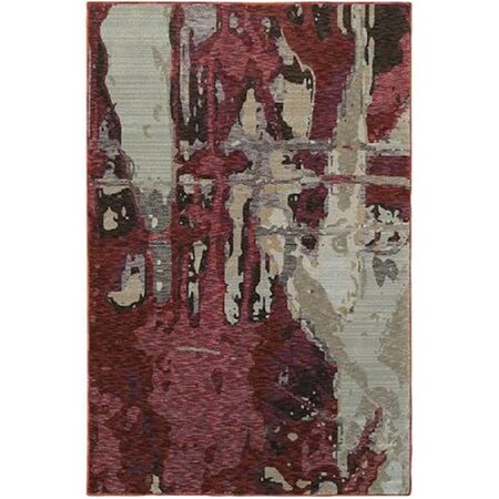 Oriental Weavers 2 x 12 ft. 6 in. Evolution Area Rug, Red and Beige E8028B076365ST